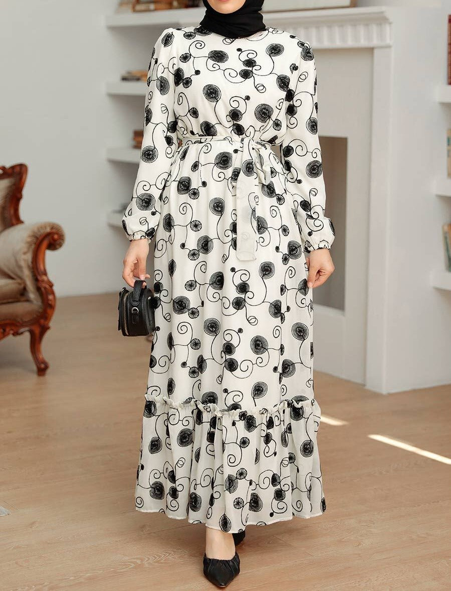 Safrin Black & White Dress