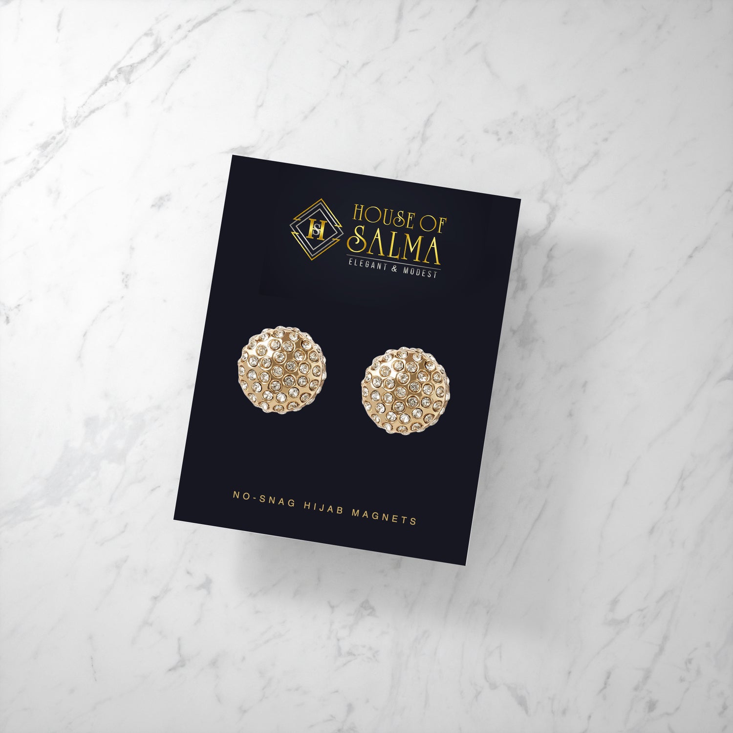 Crystal Hijab Magnet- Gold