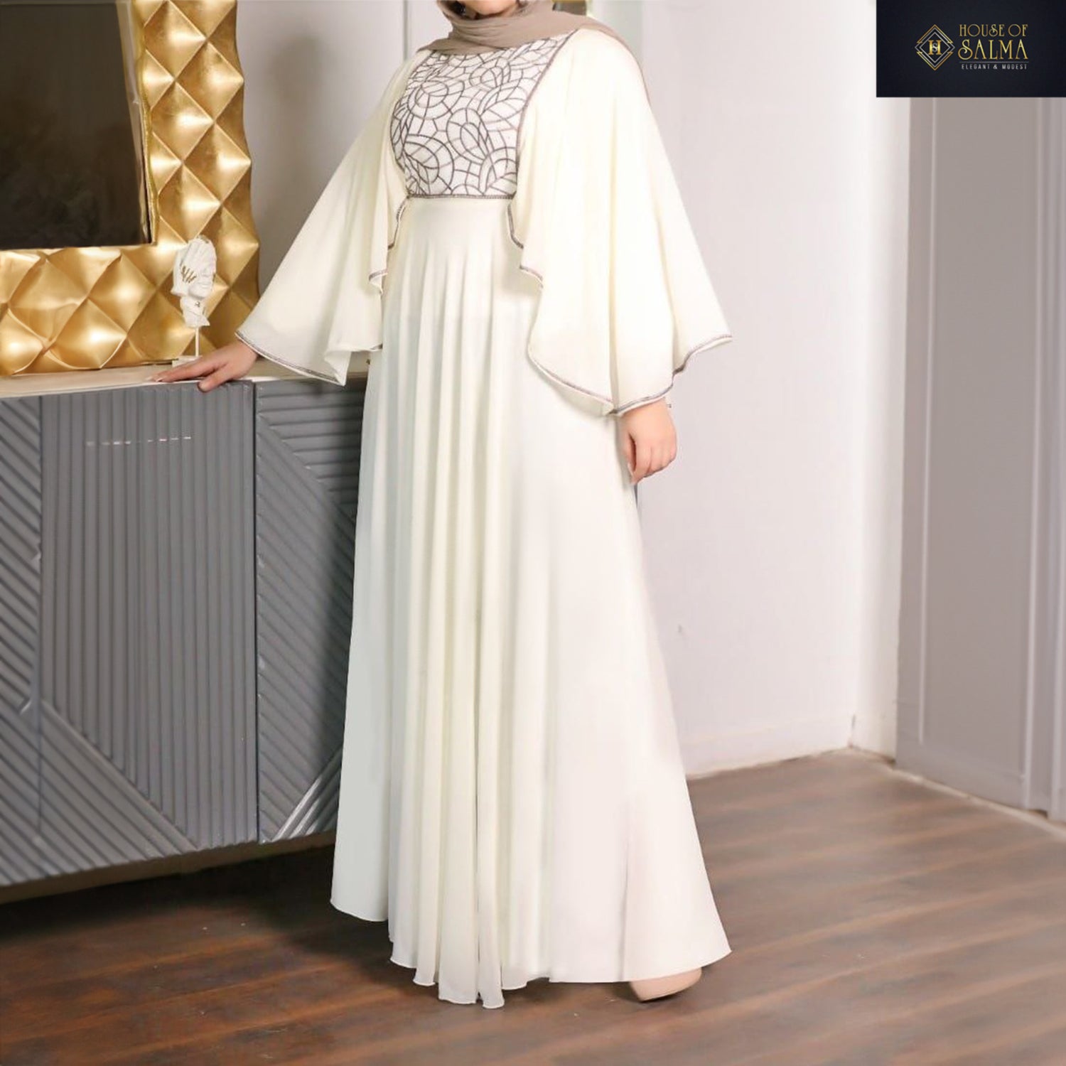 Fariha Abaya (Ivory)