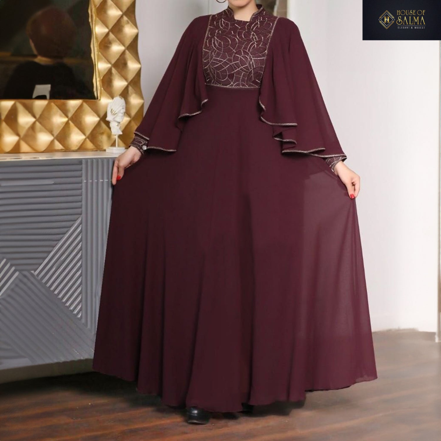 Fariha Abaya (Burgundy)