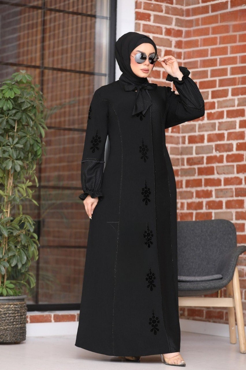 Classic Black Bow Tie Abaya