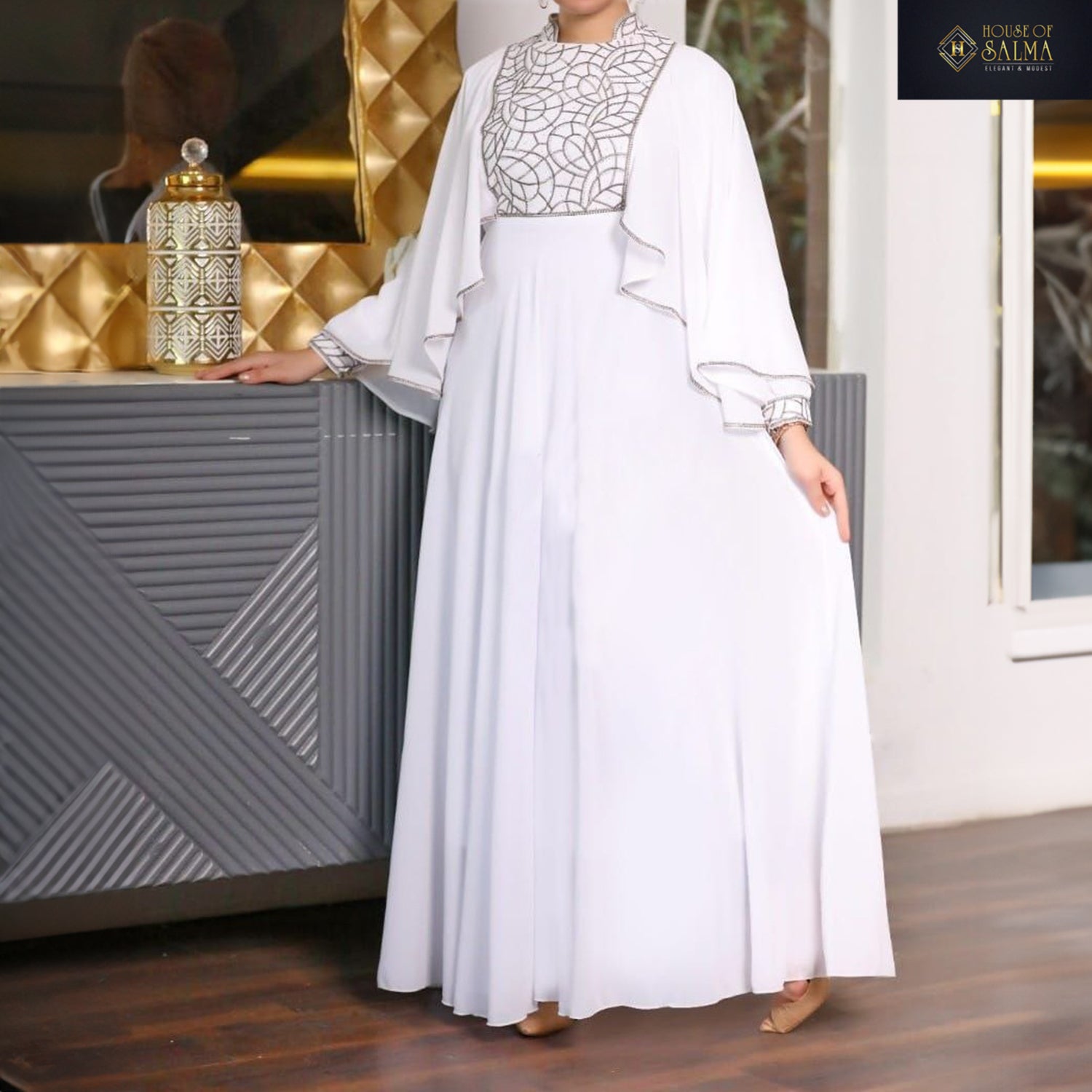 Fariha Abaya (White)