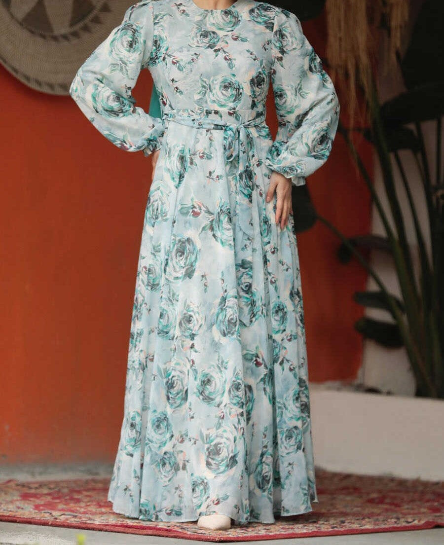 Amara Chiffon Maxi Dress (MINT)