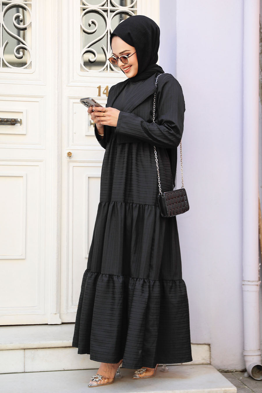 black dresses for hijab The timeless allure of a black dress #Modelle #HighFashion #Ootd #hijabifashion #hijab #hijabstyle #hijabi #hijabinspiration #hijabfashion #hijabers #fashion #hijabtutorial #modestfashion #hijabista #muslimah #hijaboutfit #hijablook #hijablove