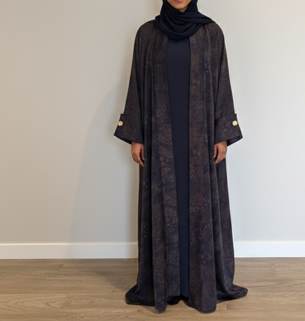 Blossom Abaya Set - Brown/Navy