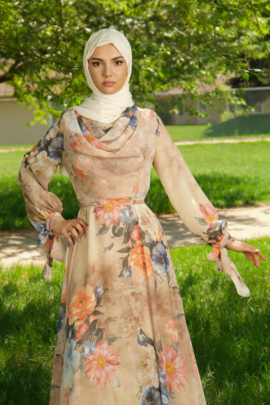 Aaliya Floral Chiffon Dress