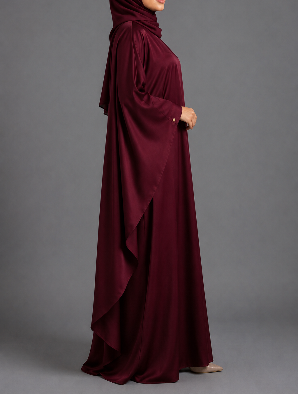 Deena Butterfly Abaya - Maroon