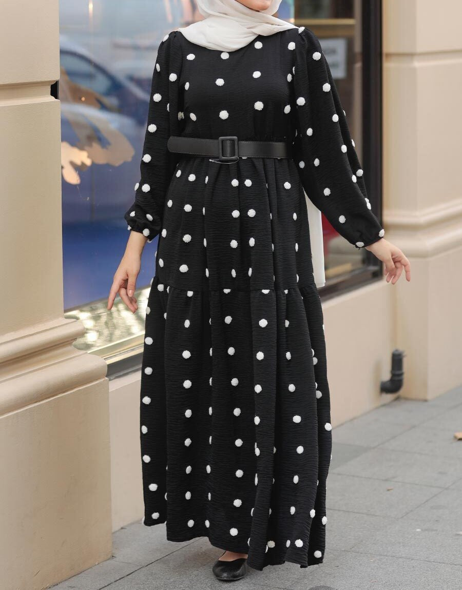 Black Polka Dot Maxi Dress