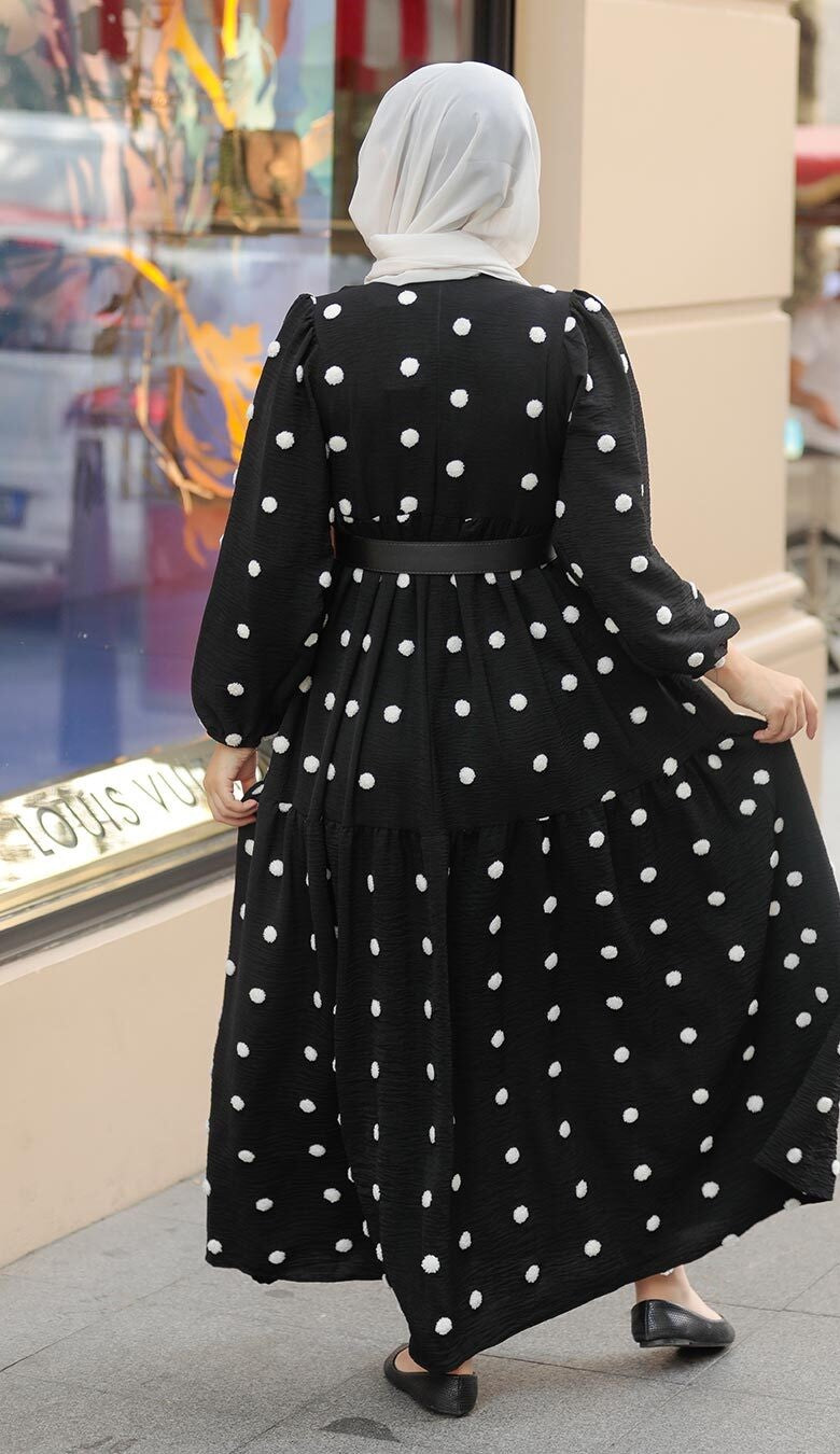 Black Polka Dot Maxi Dress