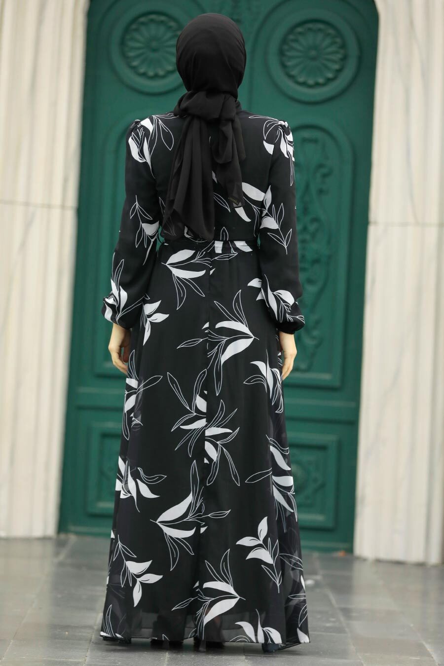 Black Floral Chiffon Maxi