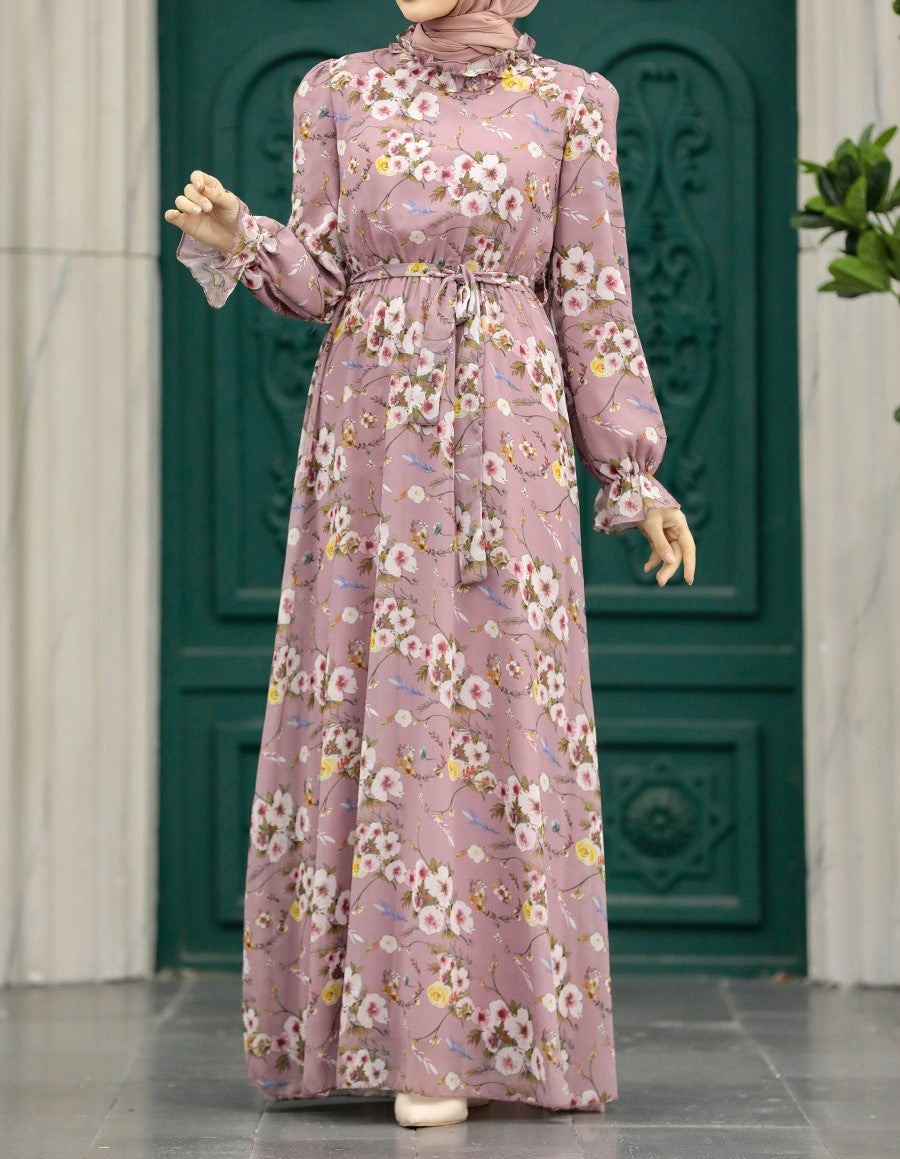 Floral Chiffon Maxi Dress