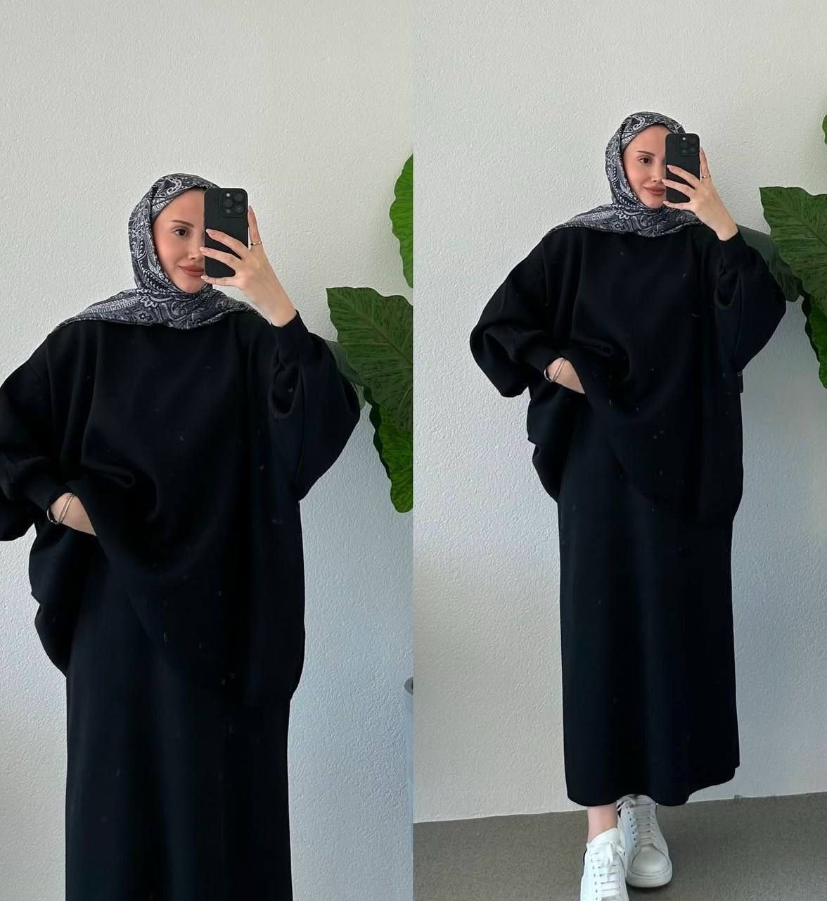 Hawa Knit Skirt Co-Ord- Black