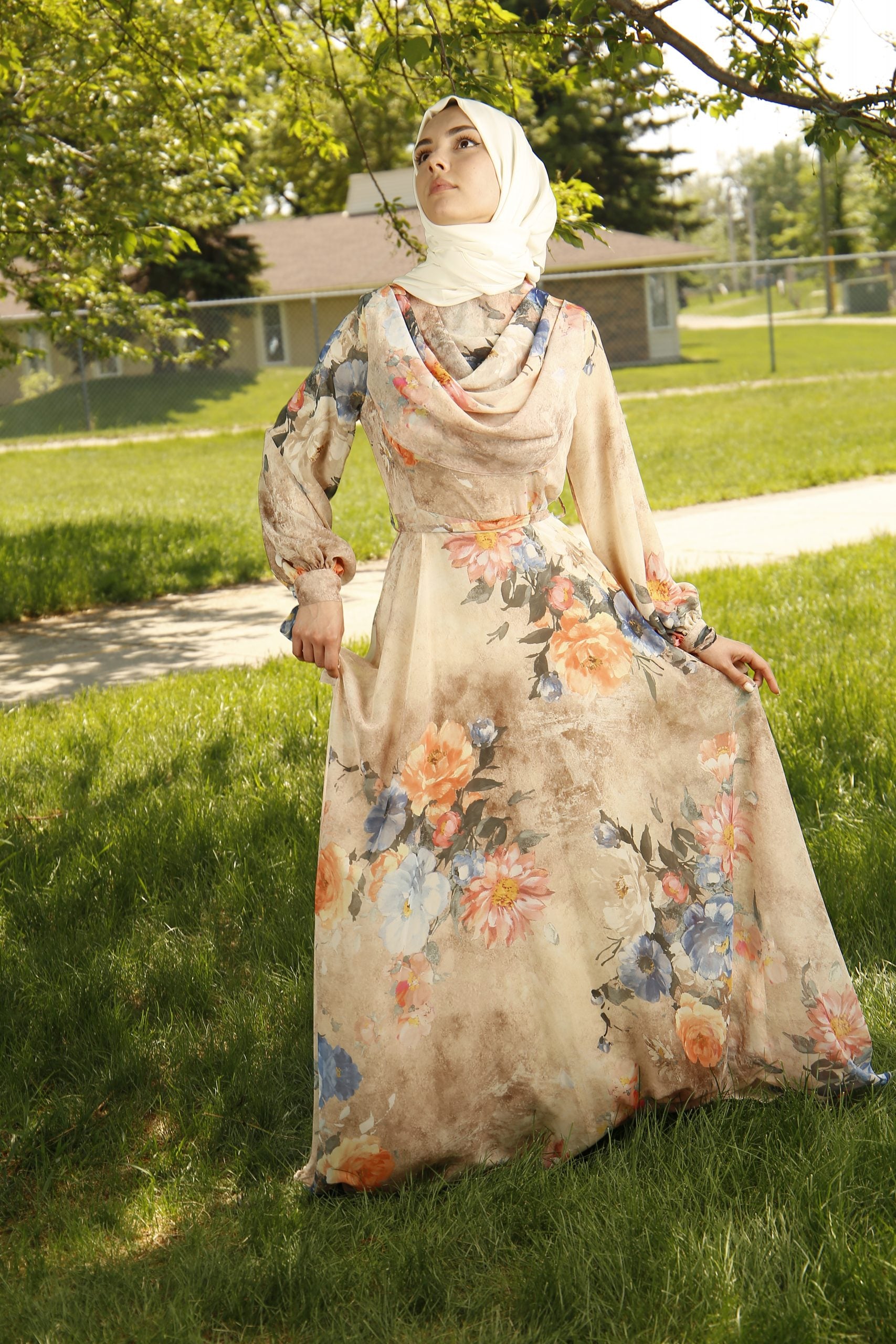 Aaliya Floral Chiffon Dress