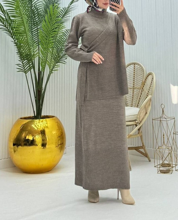 Anisa Knit Dress- Tan