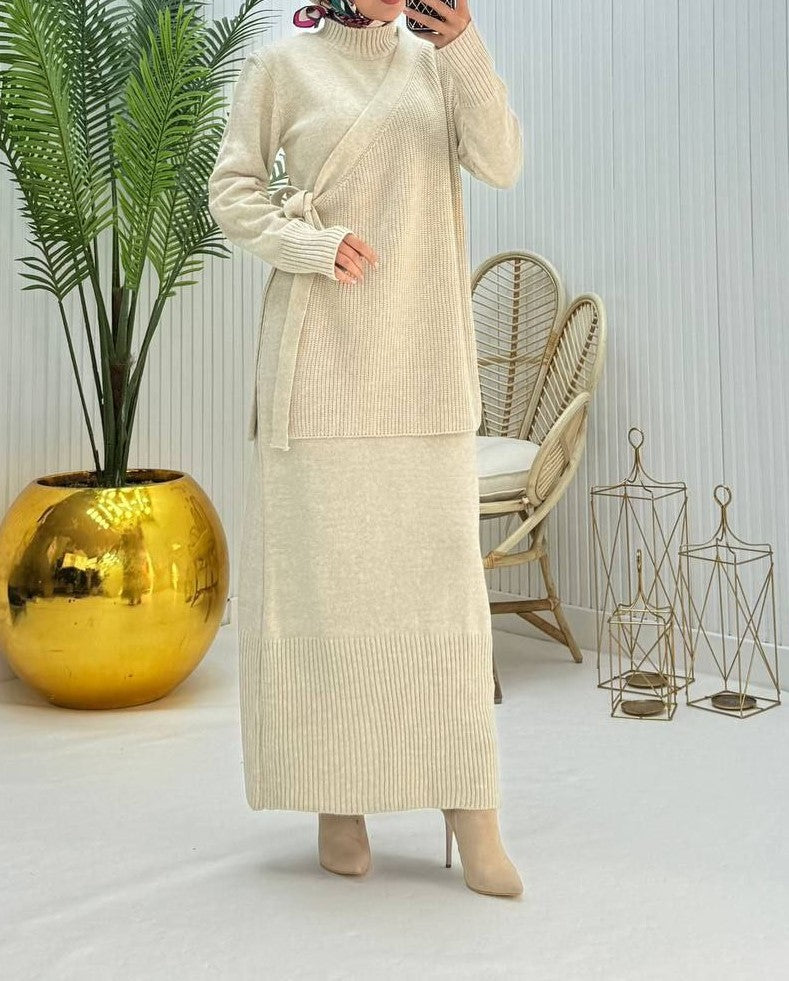 Anisa Knit Dress- Tan