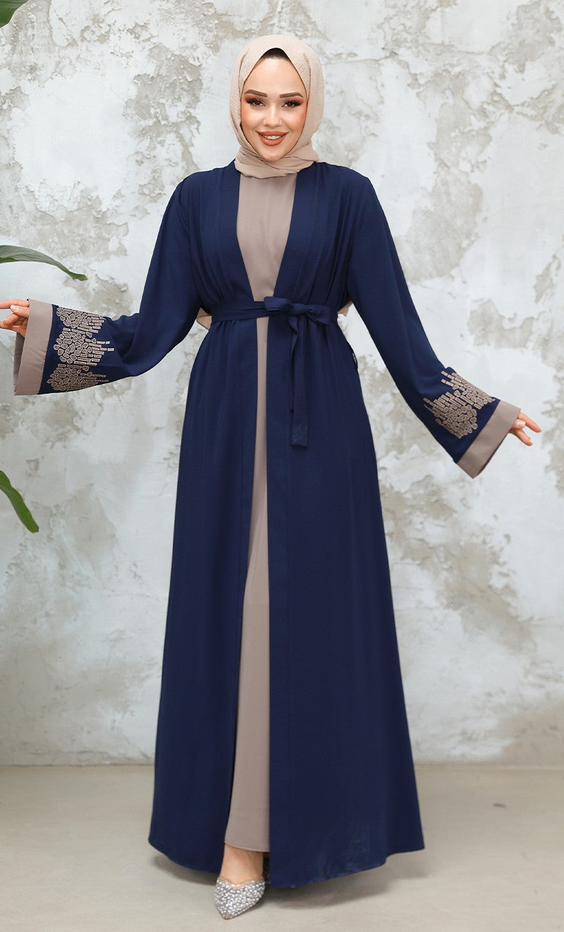 Leena Abaya Set- Cerulean