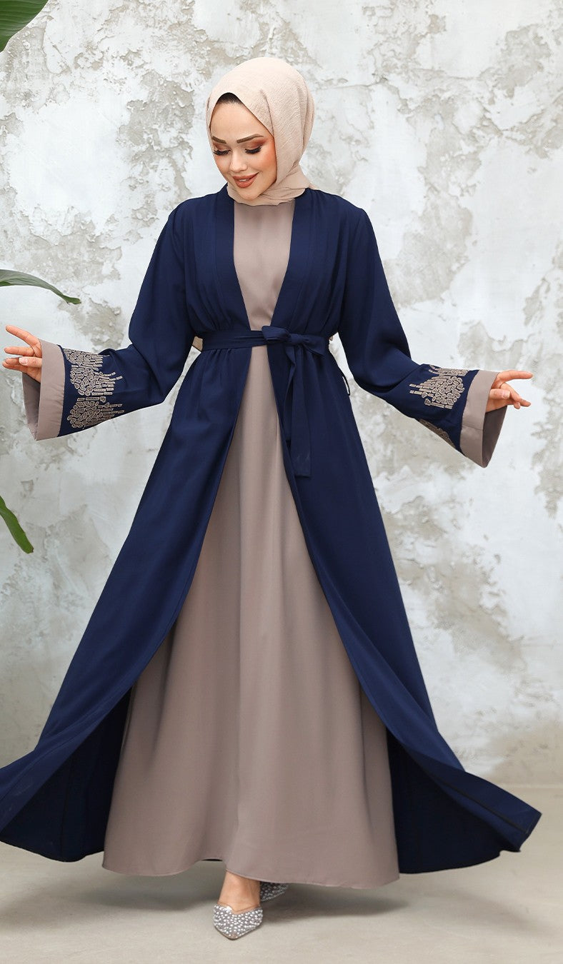Leena Abaya Set- Cerulean
