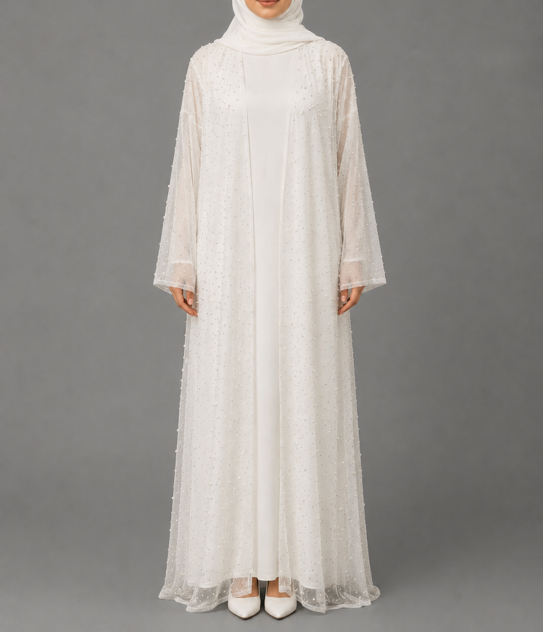 Nur Pearl Abaya - Snow