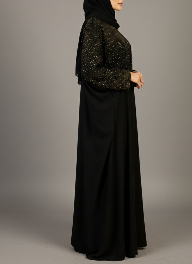 Black Sequin Abaya