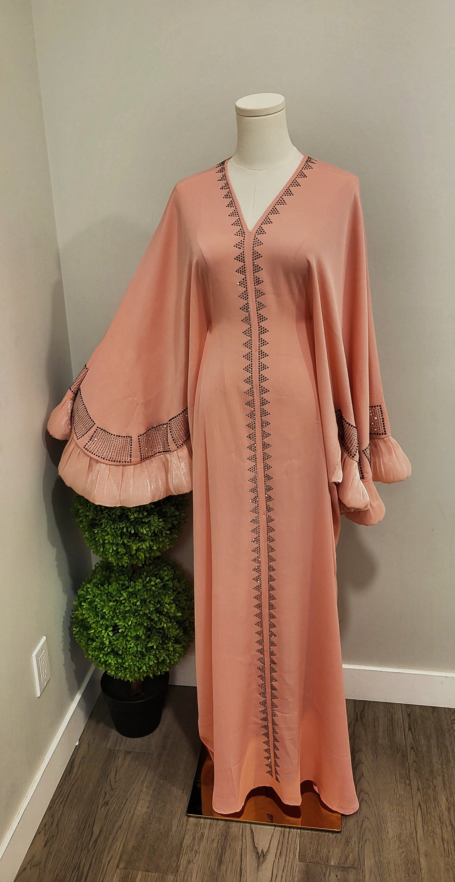 Nyma Abaya- Light Coral