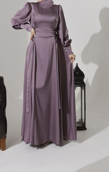 Haniya Purple Satin Dress