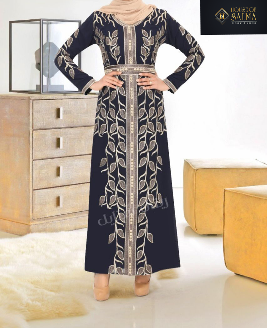 Sara Blue Embroidery Sequin Dress