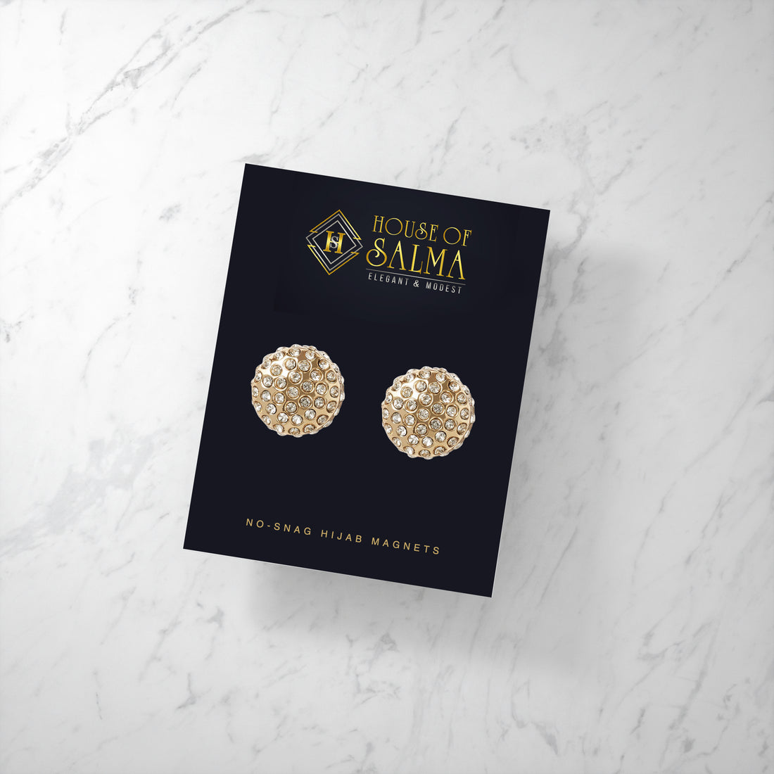 Crystal Hijab Magnet- Gold