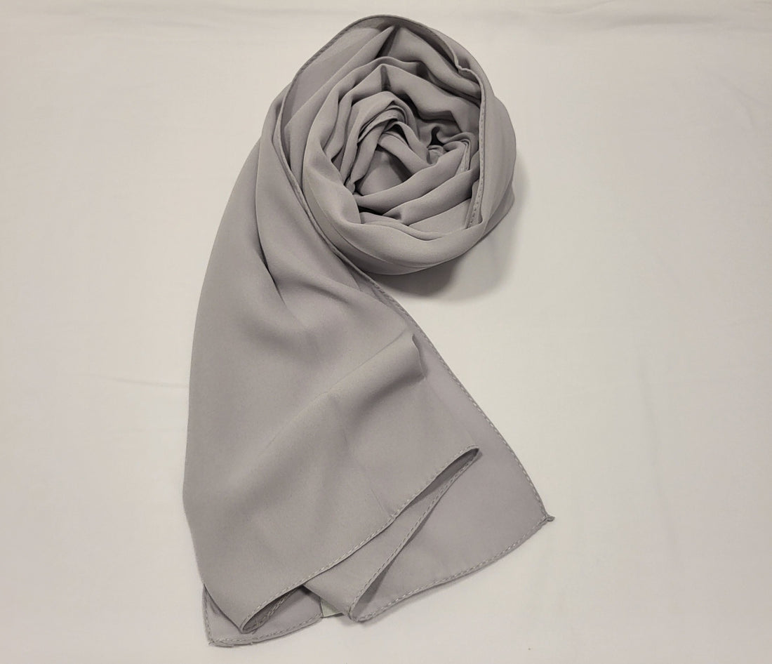 Luxury Crepe Hijab- Silver