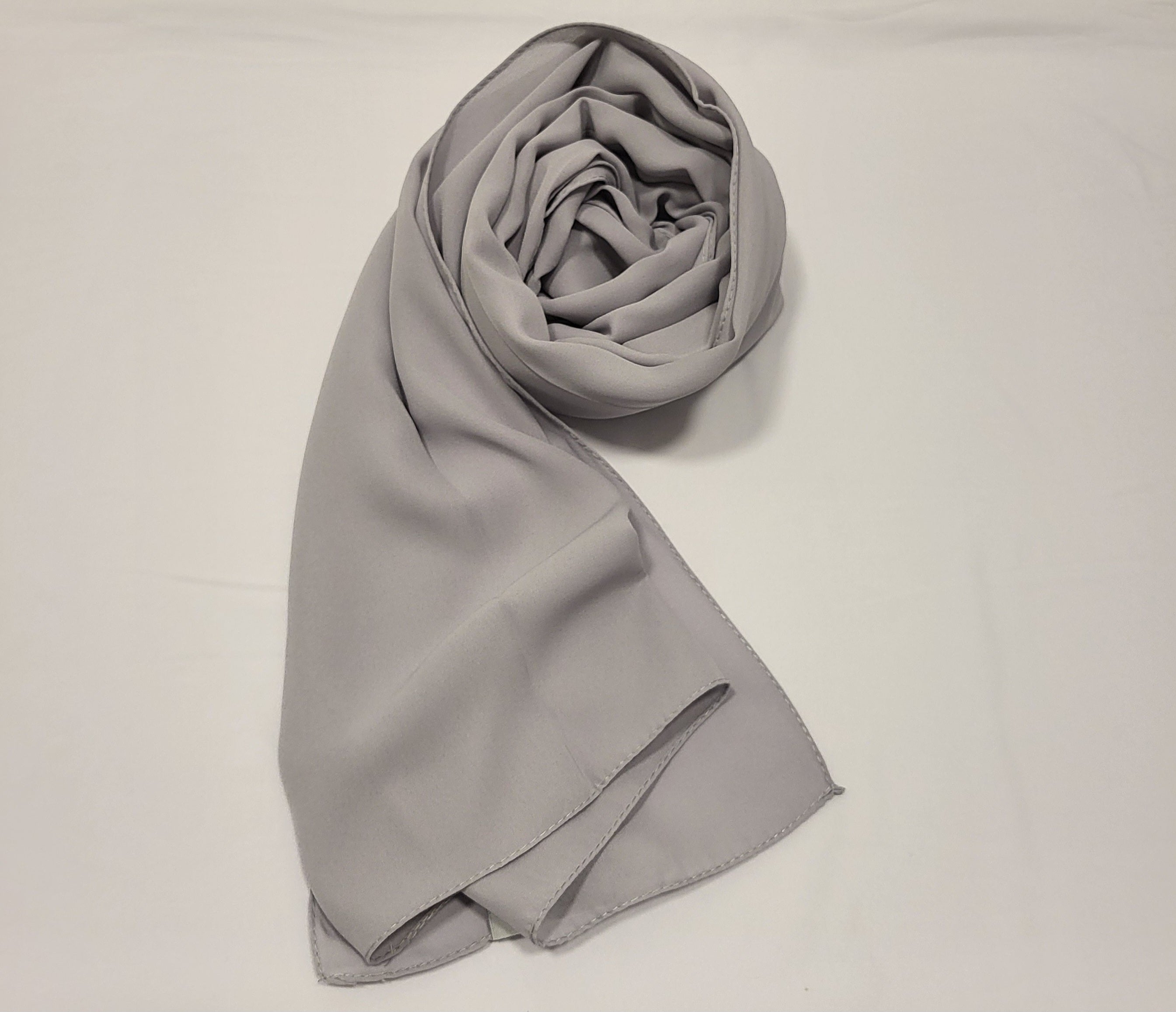 Luxury Crepe Hijab- Silver