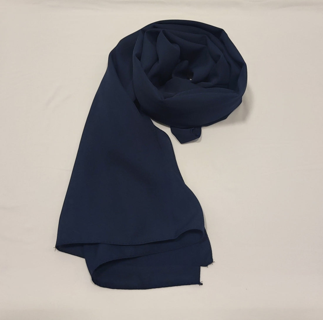 Luxury Crepe Hijab- Navy