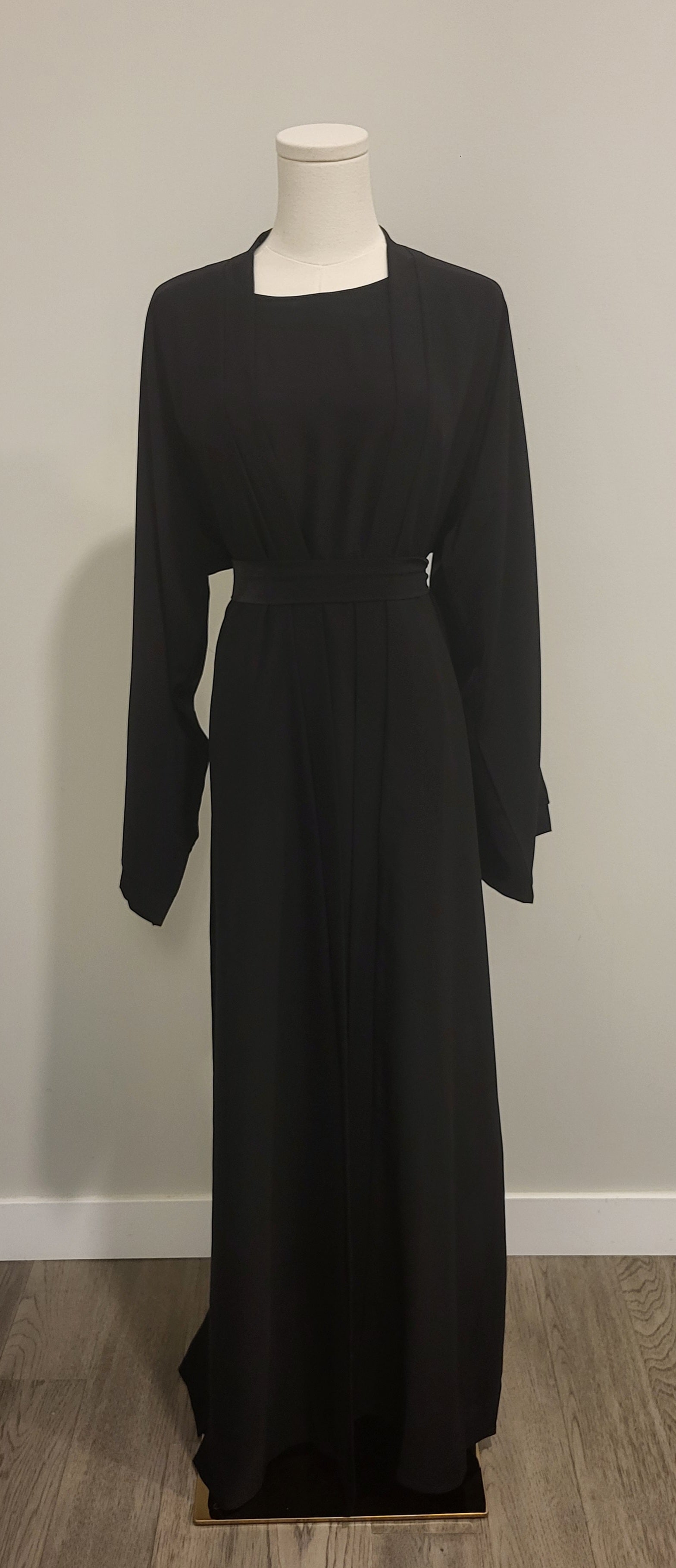 Layla Kimono Abaya Set - Black