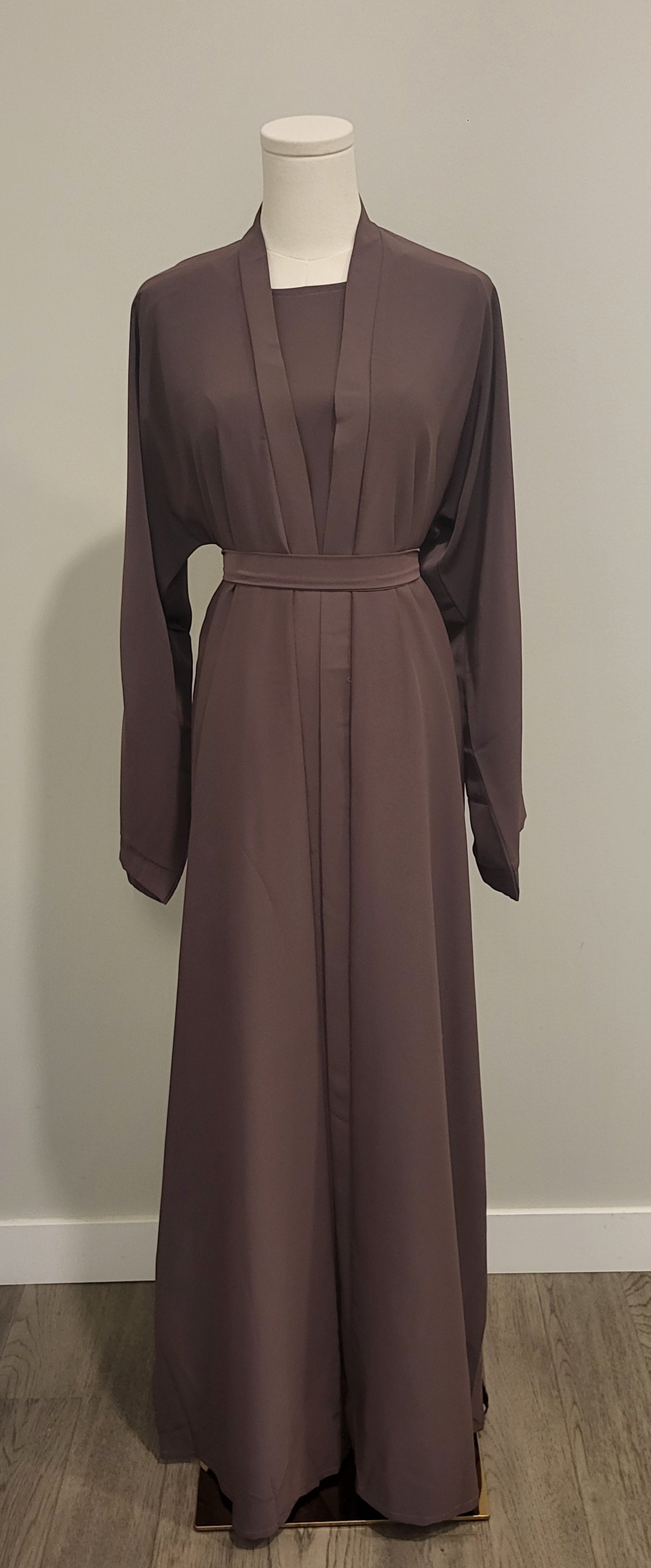 Layla Kimono Abaya Set- Mauve