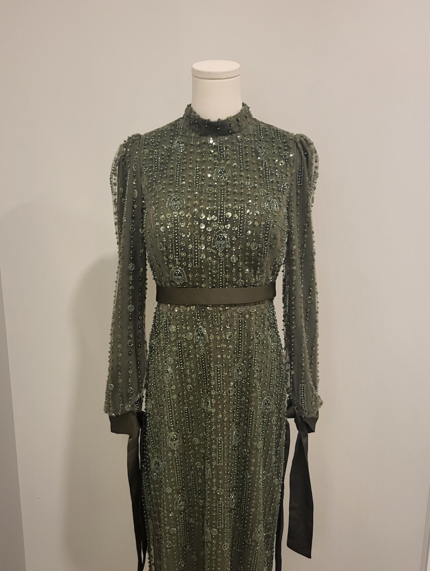 Zoha Evening Dress Moss Green