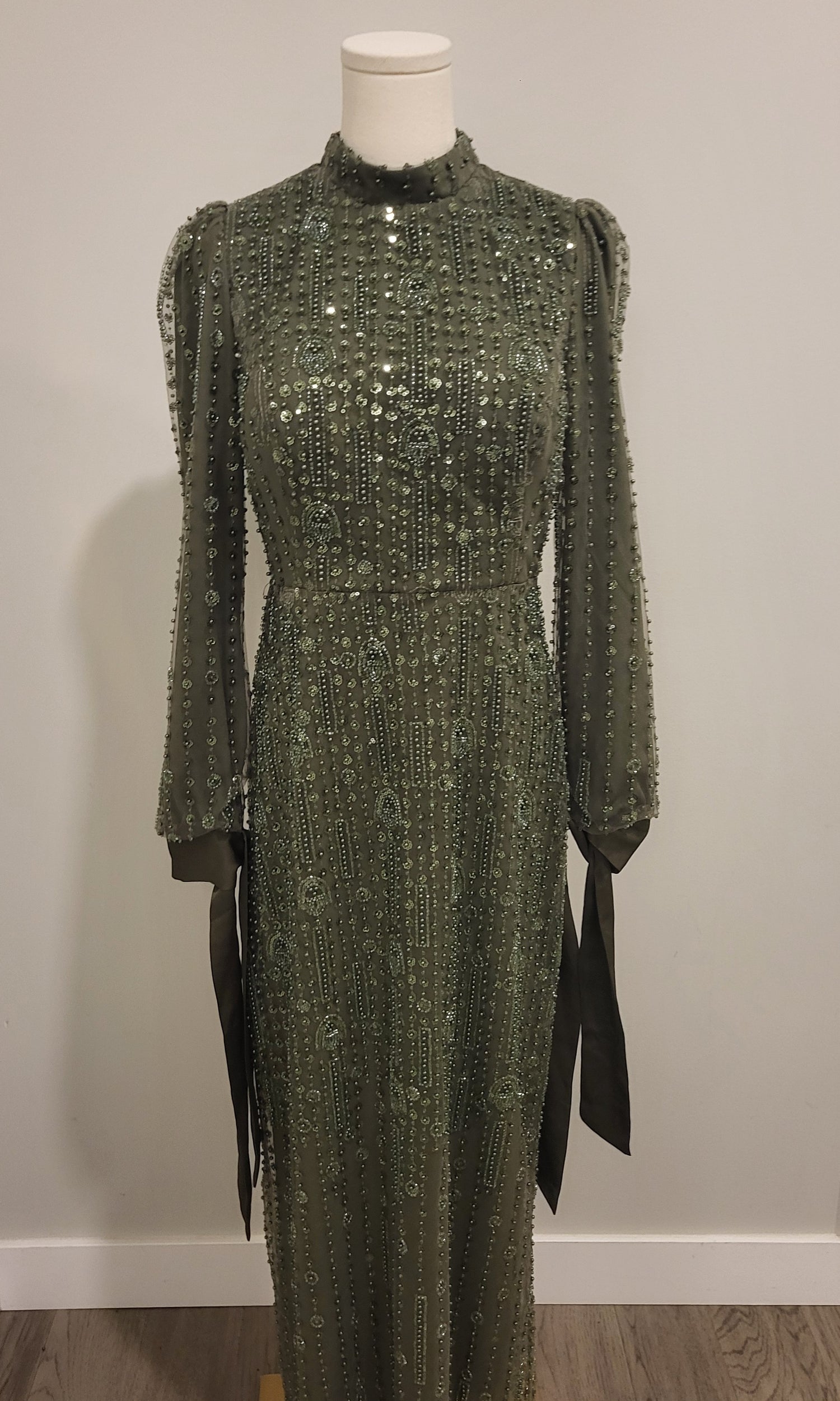 Zoha Evening Dress Moss Green