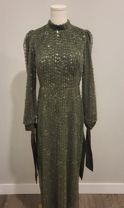 Zoha Evening Dress Moss Green