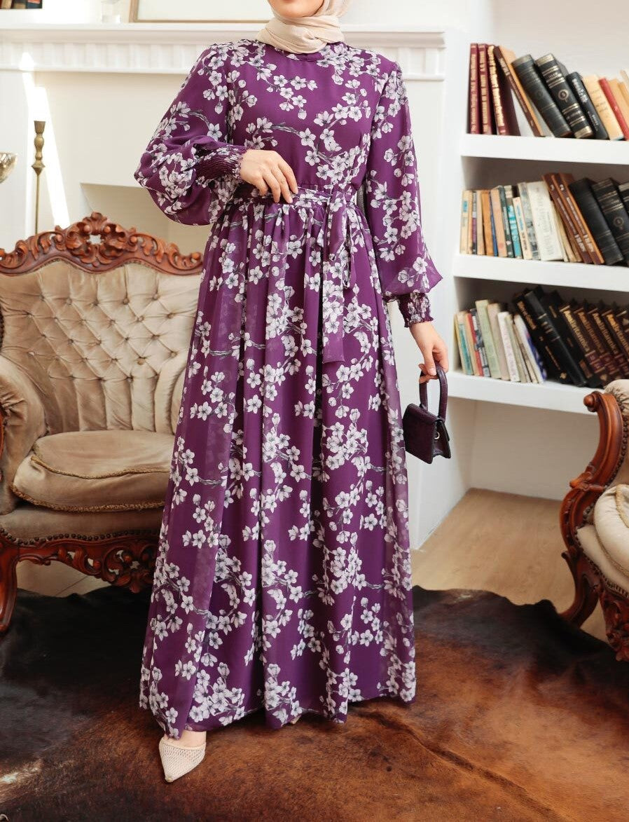 Raveedah Floral Purple Maxi