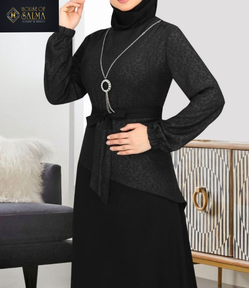 Karima Black Necklace Dress