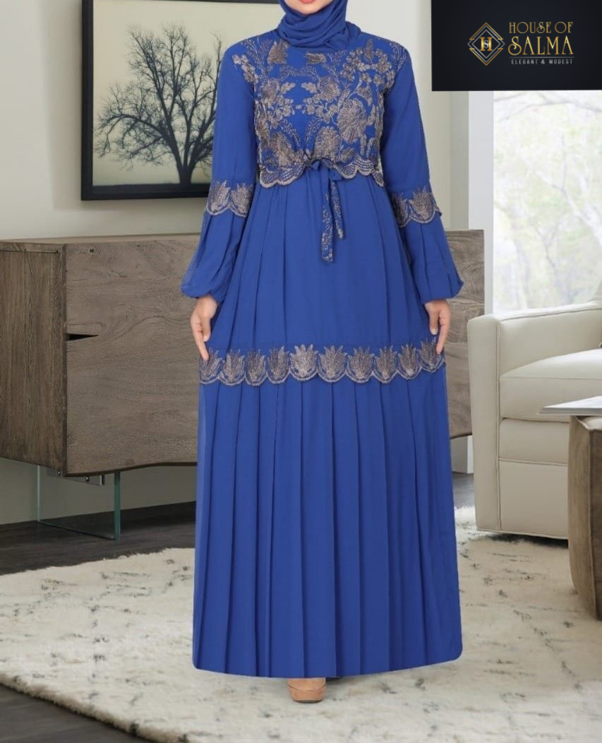 Sofi Pleated Blue Maxi