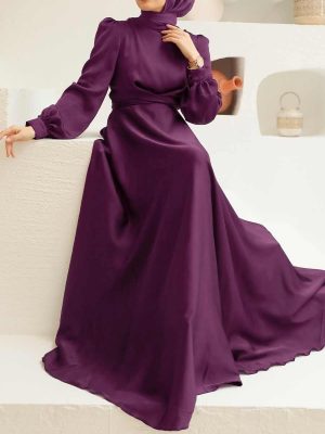 Faqirah Purple Satin Gown