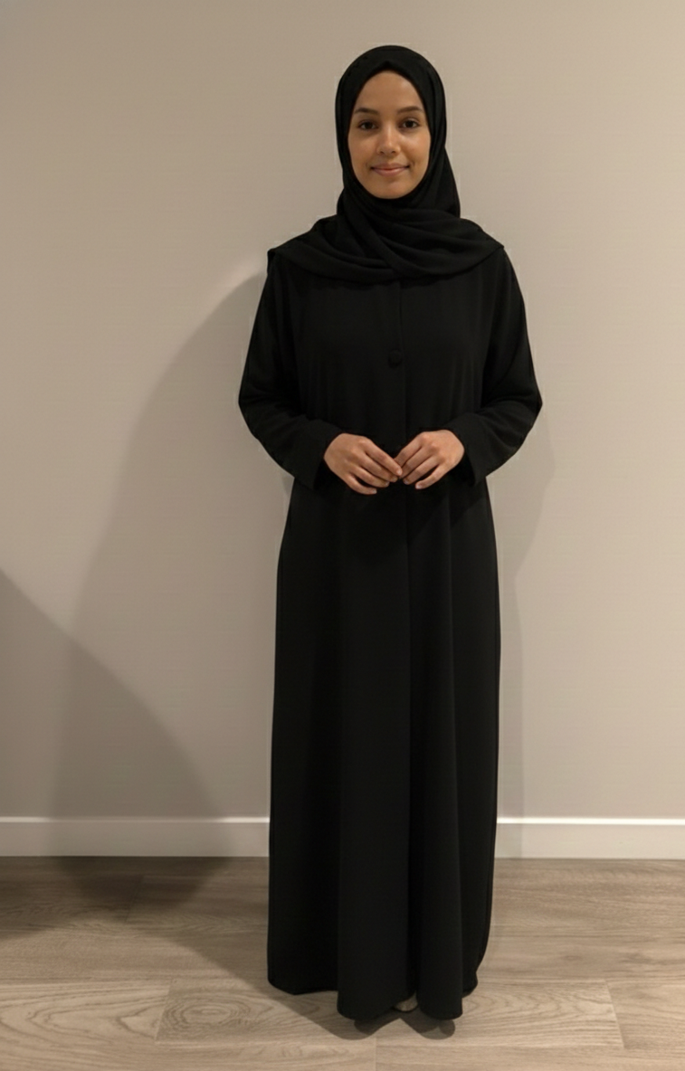 Essential Open Abaya- Black