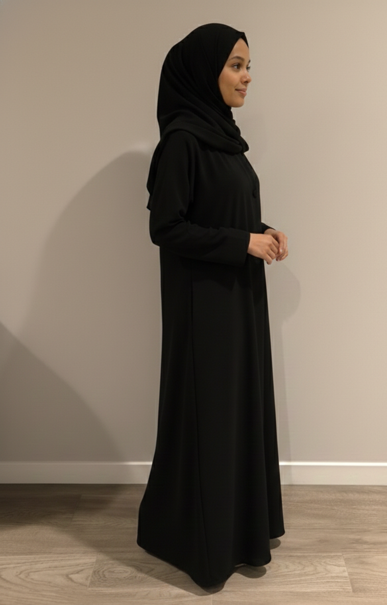 Essential Open Abaya- Black