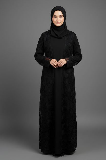 Yasmin Embellished Abaya- Black