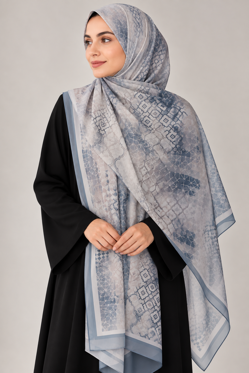 Printed Chiffon - Blue Mosaic