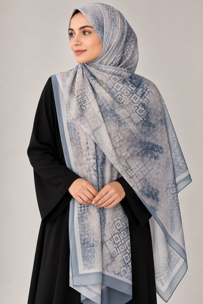 Printed Chiffon - Blue Mosaic