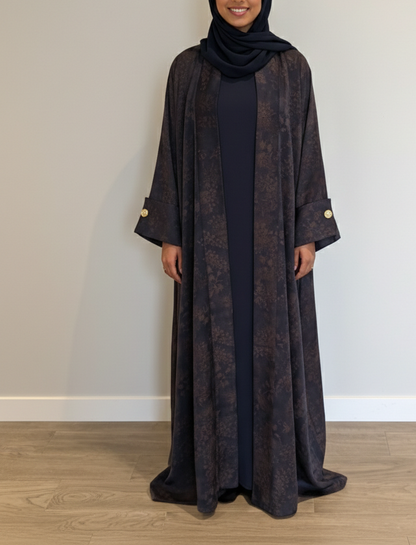 Blossom Abaya Set - Brown/Navy