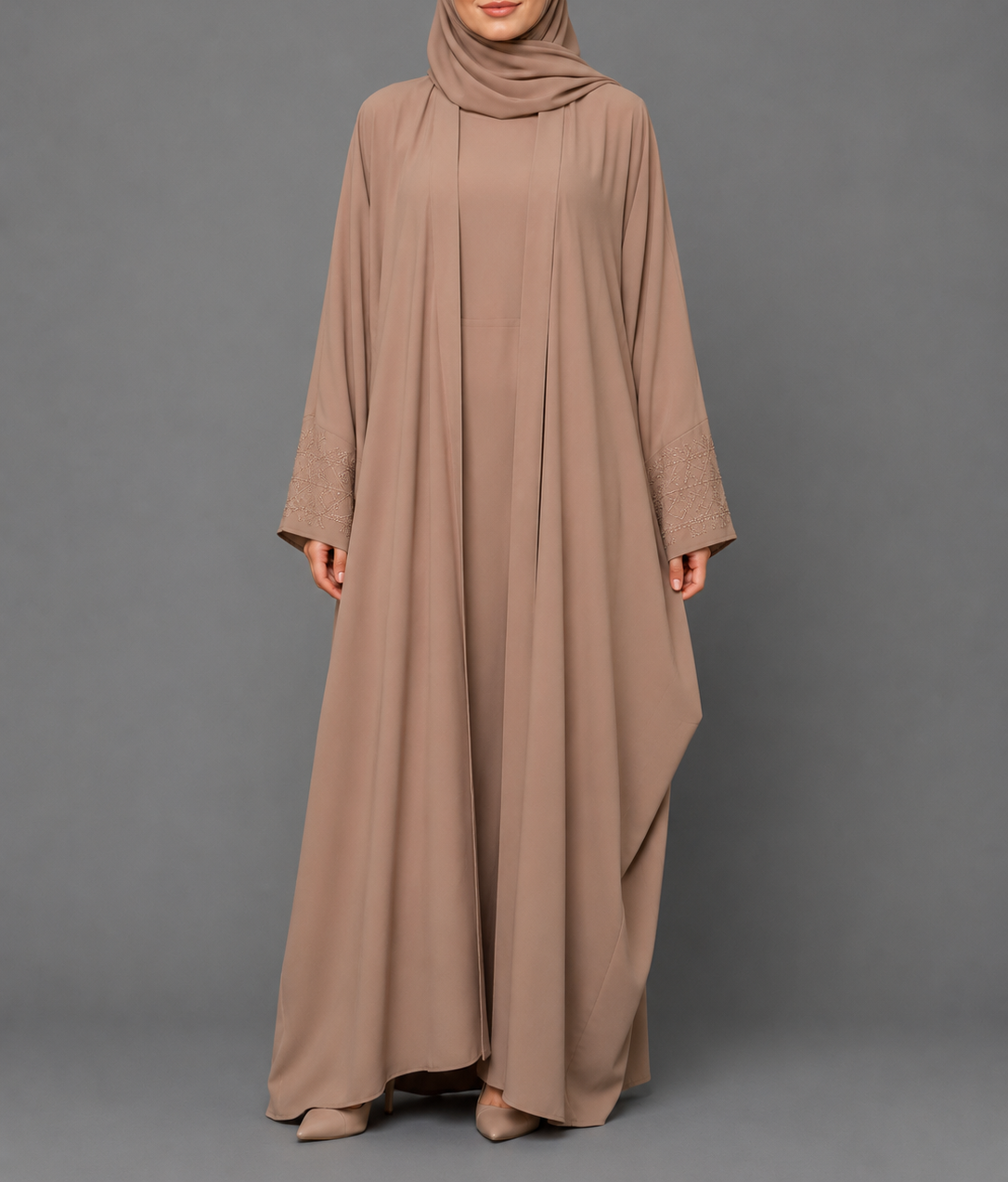 Nada Premium Abaya Set - Brown