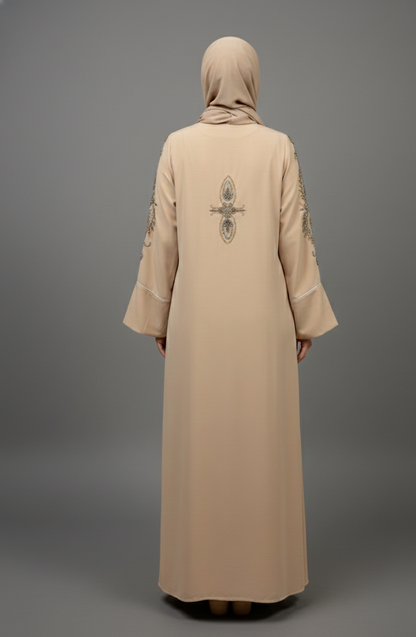 Two Piece Abaya- White/Beige