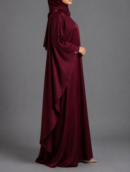 Deena Butterfly Abaya - Maroon