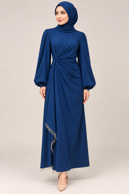 Inara Belted Dress- Blue