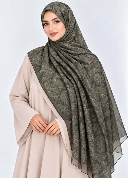 Printed Bamboo- Olive Bloom